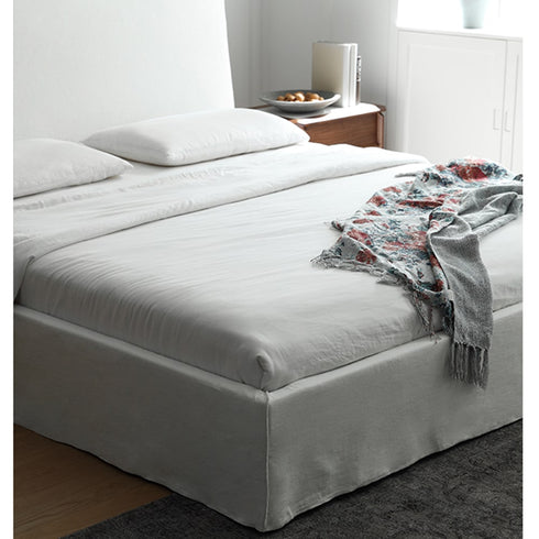 Evan Minimalist Cotton Linen Blend Bed Frame